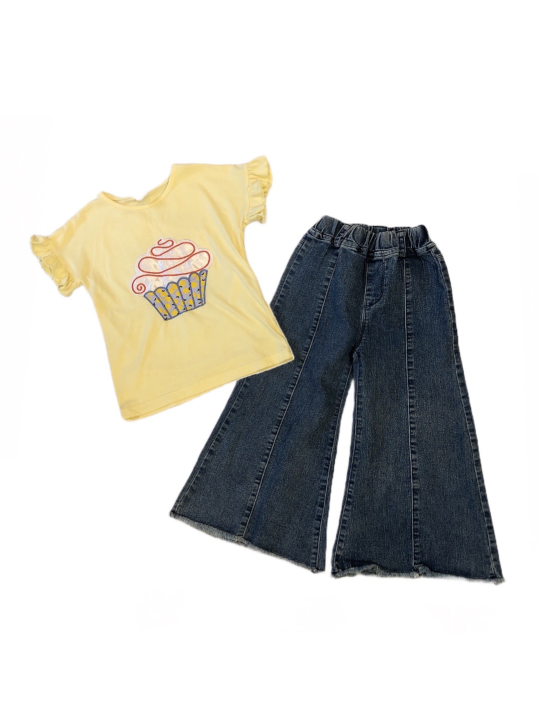 黃色冰淇淋造型短袖上衣&女童牛仔喇叭褲(11)
NT$169