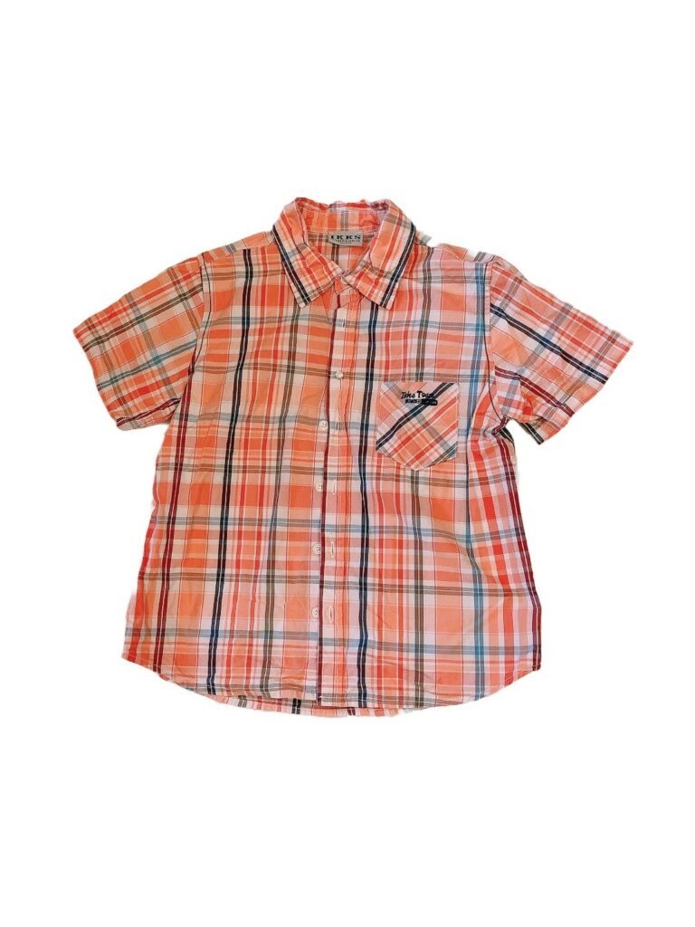 《IKKS愛的世界》橘色格紋短袖薄男童襯衫(未標示尺寸適合130)
NT$119