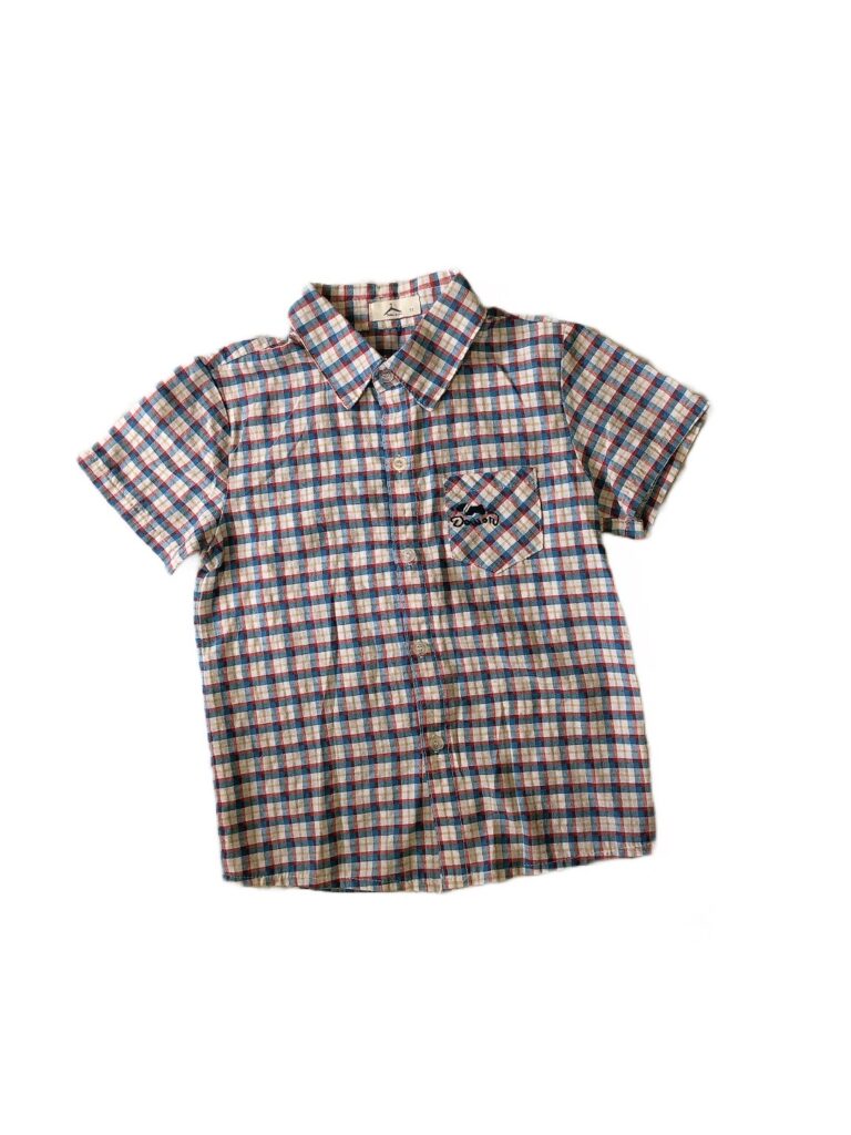 藍紅格紋短袖男童襯衫(11)
NT$49