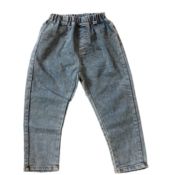 淺藍寬版薄兒童牛仔褲(13) NT$79