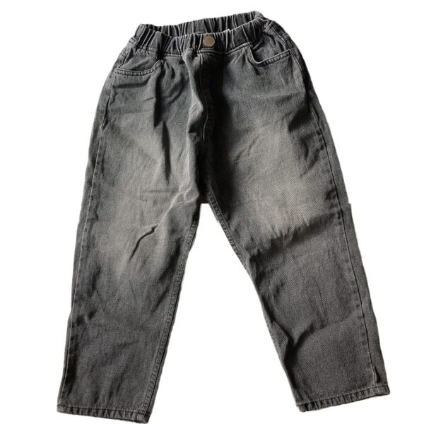 灰色寬版兒童牛仔褲(13) NT$79