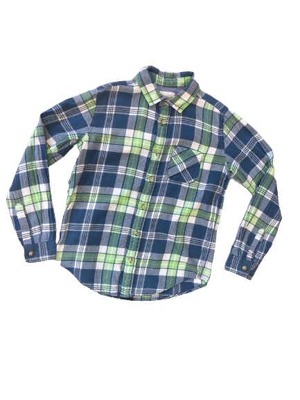 《Lativ》法蘭絨綠藍格紋長袖男童襯衫(140)
NT$149