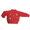 【聖誕風格】紅色熊熊圖案矮領薄針織兒童毛衣(100) NT$59