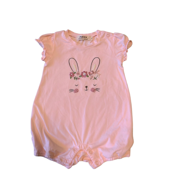《PIPPY》粉紅兔兔短袖連身衣(F)(70)