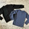黑色美國隊長亮片造型黑色長袖上衣&藍紫色薄矮領長袖上衣(9)(二件組)