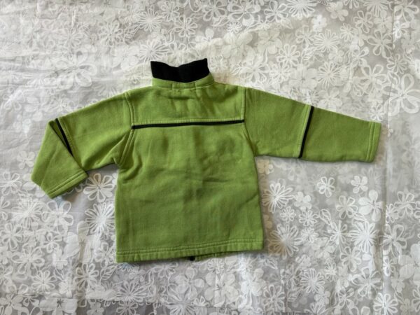 帥氣綠色內舖綿口袋造型長袖夾克外套(6)(90-100公分)