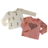 《ZARA》白色女孩圖案薄長袖上衣(98公分)&粉紅愛心圖案薄長袖上衣(7)二件組
