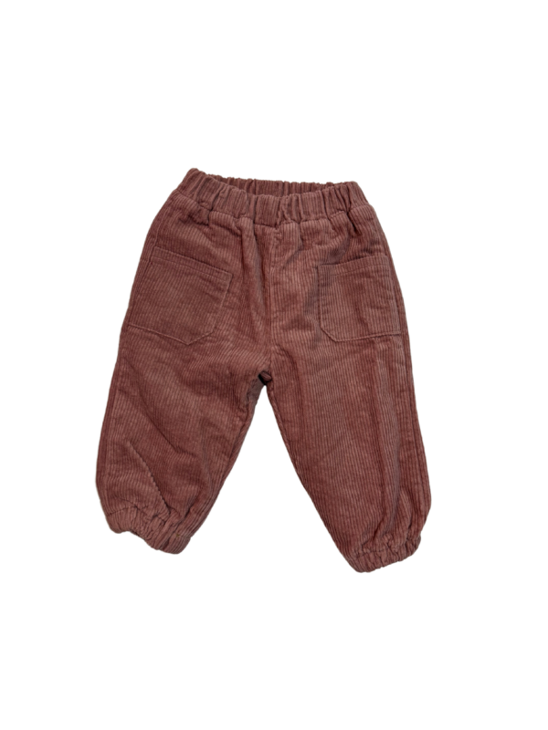 粉紅燈芯絨內刷毛保暖寬褲(7)
