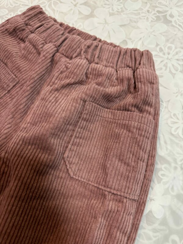 粉紅燈芯絨內刷毛保暖寬褲(7)