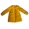 黃色花朵袖口造型長袖洋裝(9)(100)