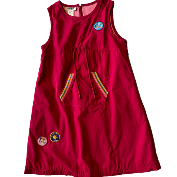 《OSHKOSH》桃紅電繡圖案背心裙(8)(128-135公分)