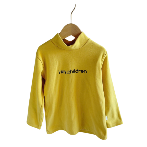 黃色厚棉保暖高領上衣(120)