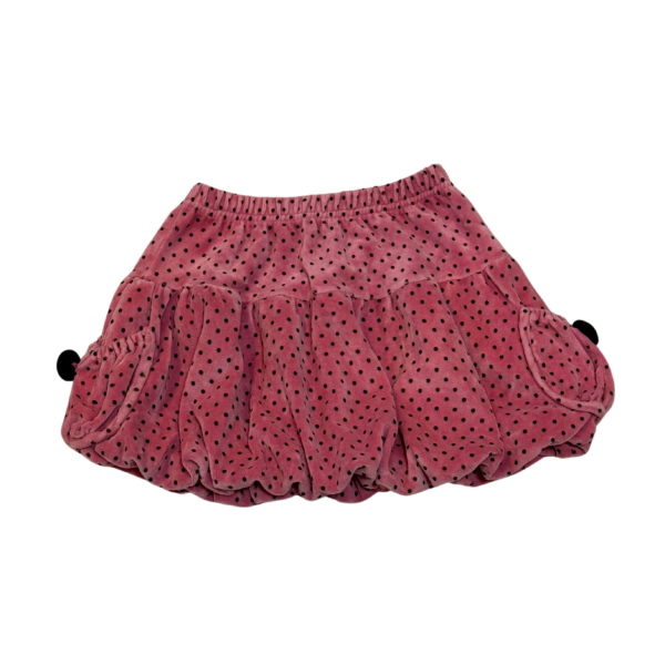 粉紅絨布圓點蓬蓬短裙(110)