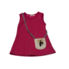 粉紅內刷毛包包圖案背心裙 女童洋裝(4Y)(100公分)