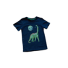藍色恐龍圖案夜光兒童短袖上衣(120公分)