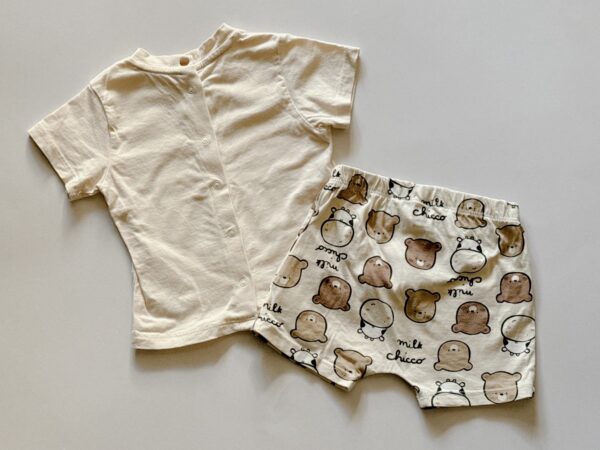 奇哥童裝米色牛牛圖案短袖二件組(12M)