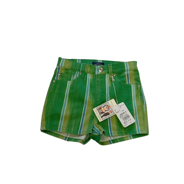 全新I Pinco Pallino義大利品牌童裝綠色條紋休閒短褲(M號)(140-150公分)