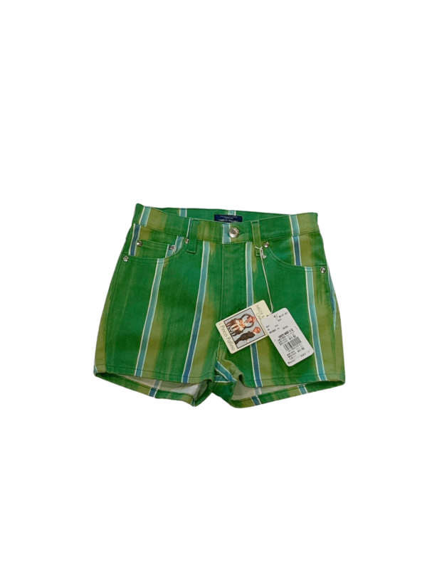 全新I Pinco Pallino義大利品牌童裝綠色條紋休閒短褲(M號)(140-150公分)