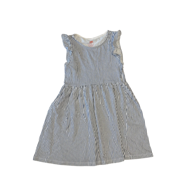 H&M童裝 藍白條紋無袖薄女童洋裝