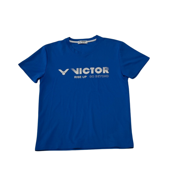 VICTOR上衣 深藍大童衣服運動短袖上衣(XS)(150-160公分)