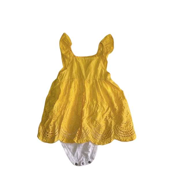 epk黃色無袖動動造型洋裝包屁衣 女童洋裝(XL)(18M)