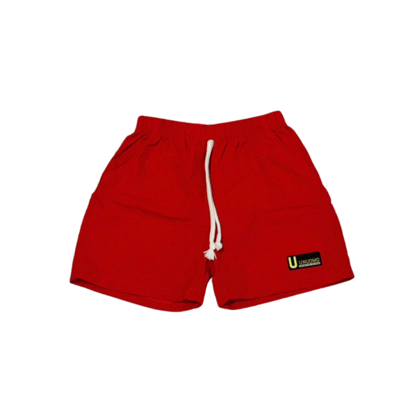 紅色快乾材質透氣薄兒童短褲(9)(100公分)