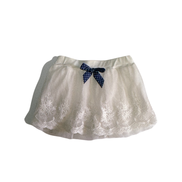 蝴蝶結白色蕾絲蓬蓬女童褲裙(9)(100-110公分)