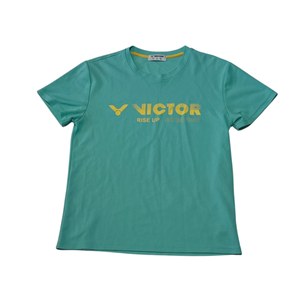VICTOR上衣 湖水綠大童衣服運動短袖上衣(XS)(150-160公分)