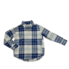 《Lativ》法蘭絨藍白格紋長袖男童襯衫(140)