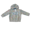 全新GAP Logo連帽童裝外套 灰色彩色圖點毛圈布外套(18-24M)