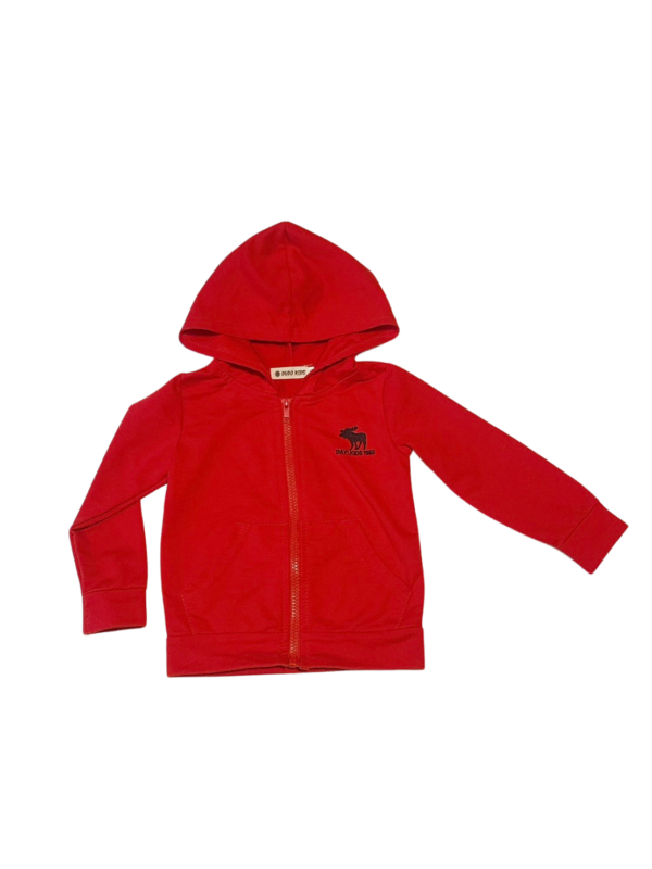 紅色薄棉兒童連帽外套(3)
