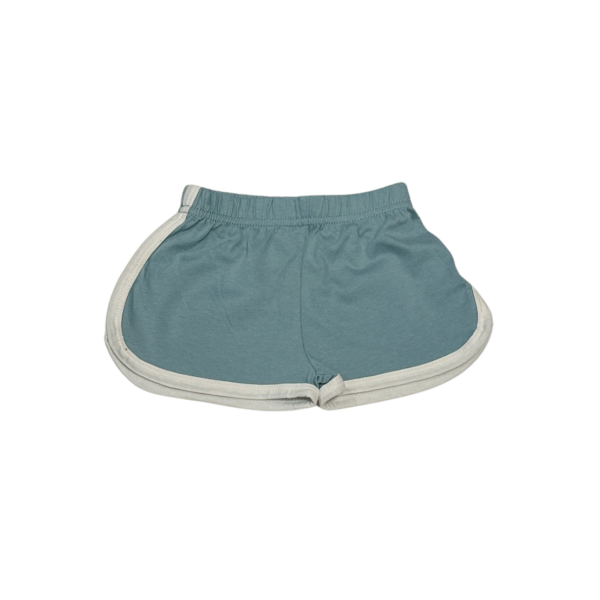 淺綠純色滾邊鬆緊褲頭女童短褲(1)(80-85公分)
