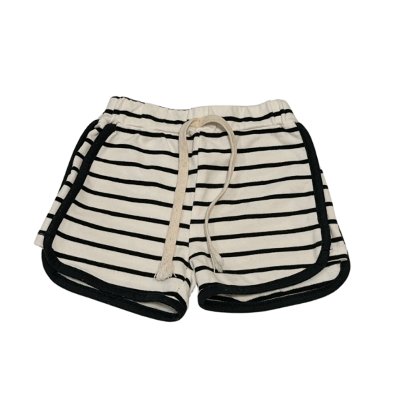 黑白條紋鬆緊褲頭女童短褲(90)